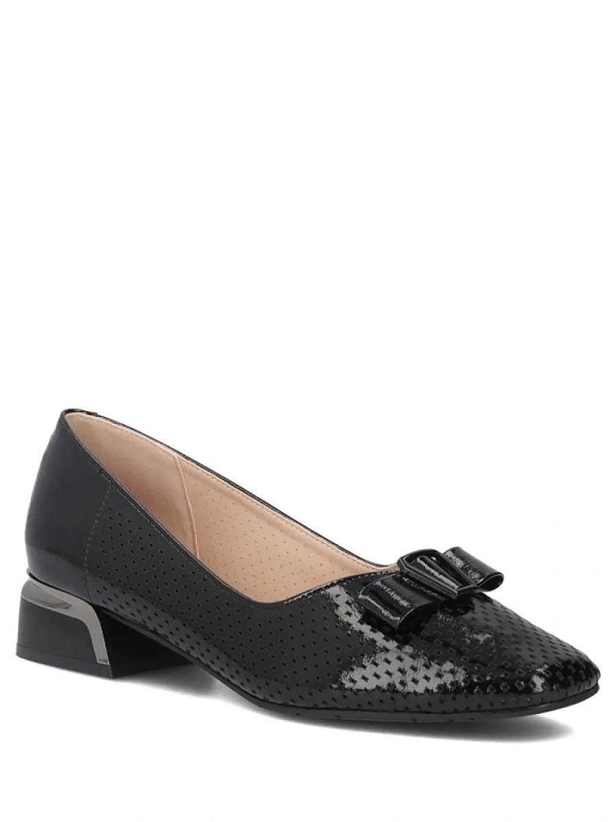 Escarpins noirs femme talon structuré vue de profil — vue 1
