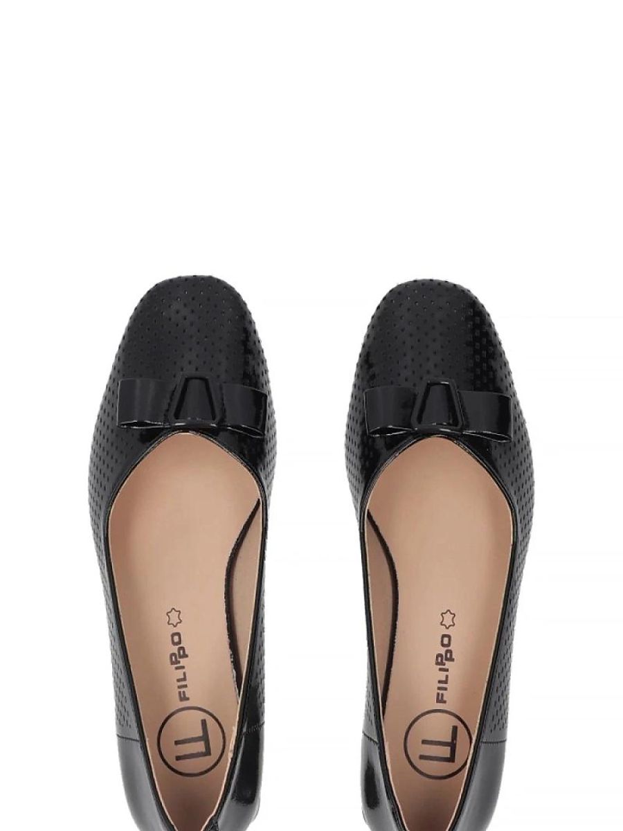 Escarpins noirs femme talon structuré vue de profil — vue 3