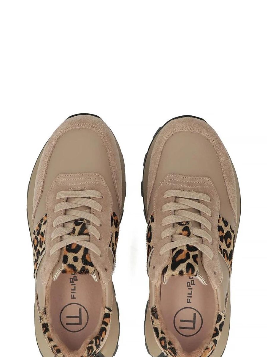 Baskets plateforme beige élégantes vue de profil — vue 1