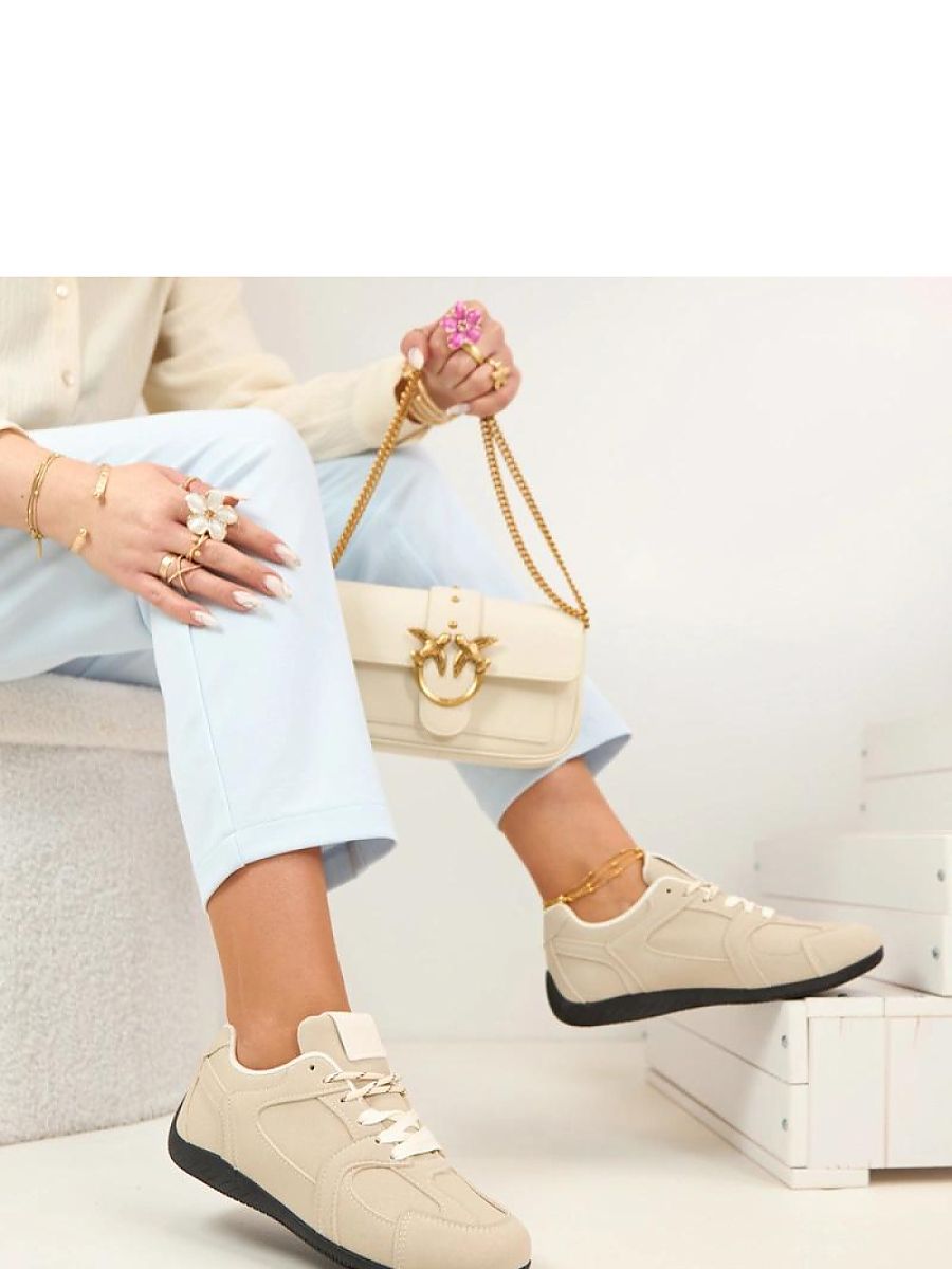 Baskets beige femme confortables style urbain chic