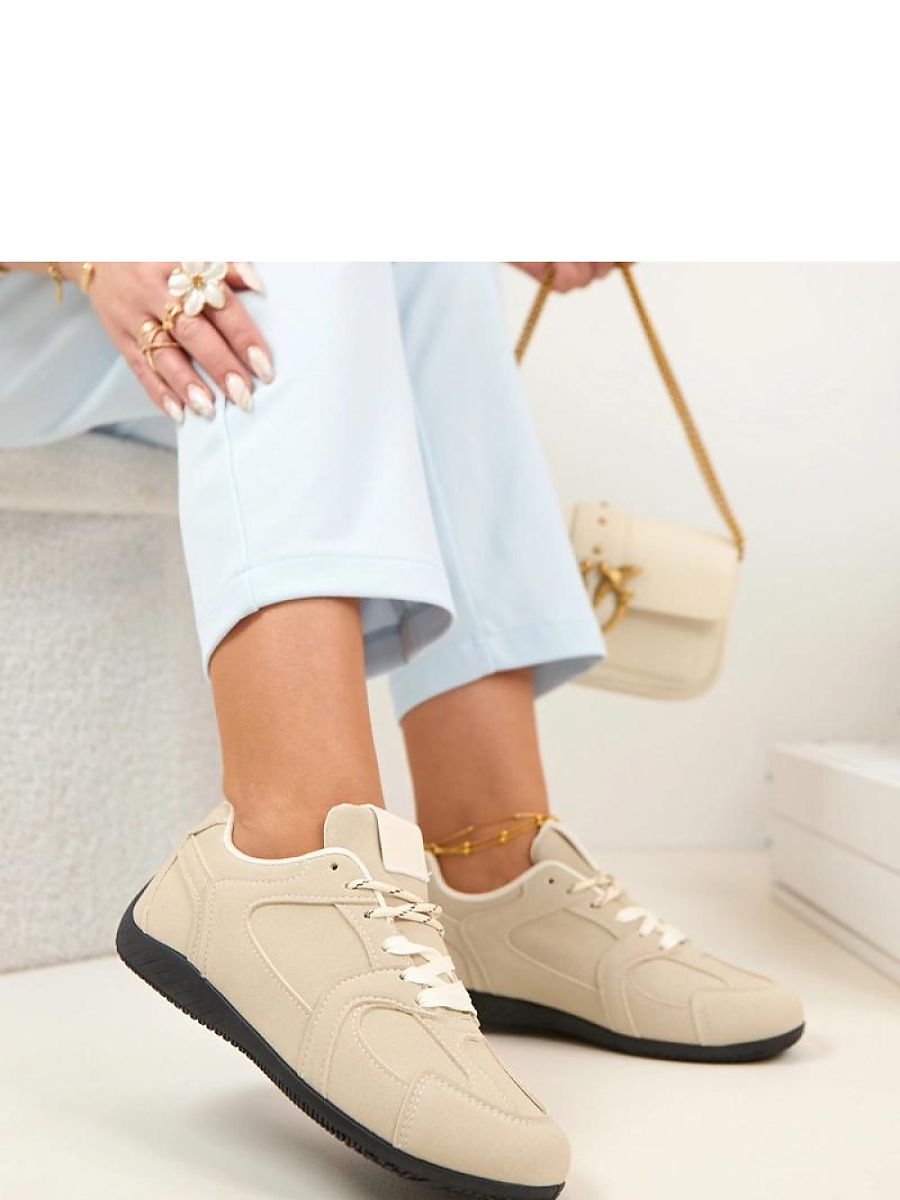 Baskets beige femme confortables style urbain chic — vue 1