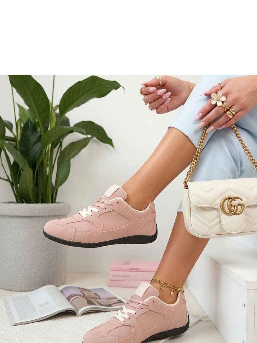 Baskets Solea rose poudré vue de face et profil
