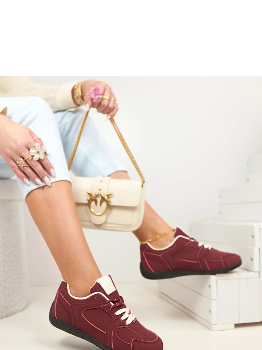Baskets rouges confortables pour femme, design moderne épuré
