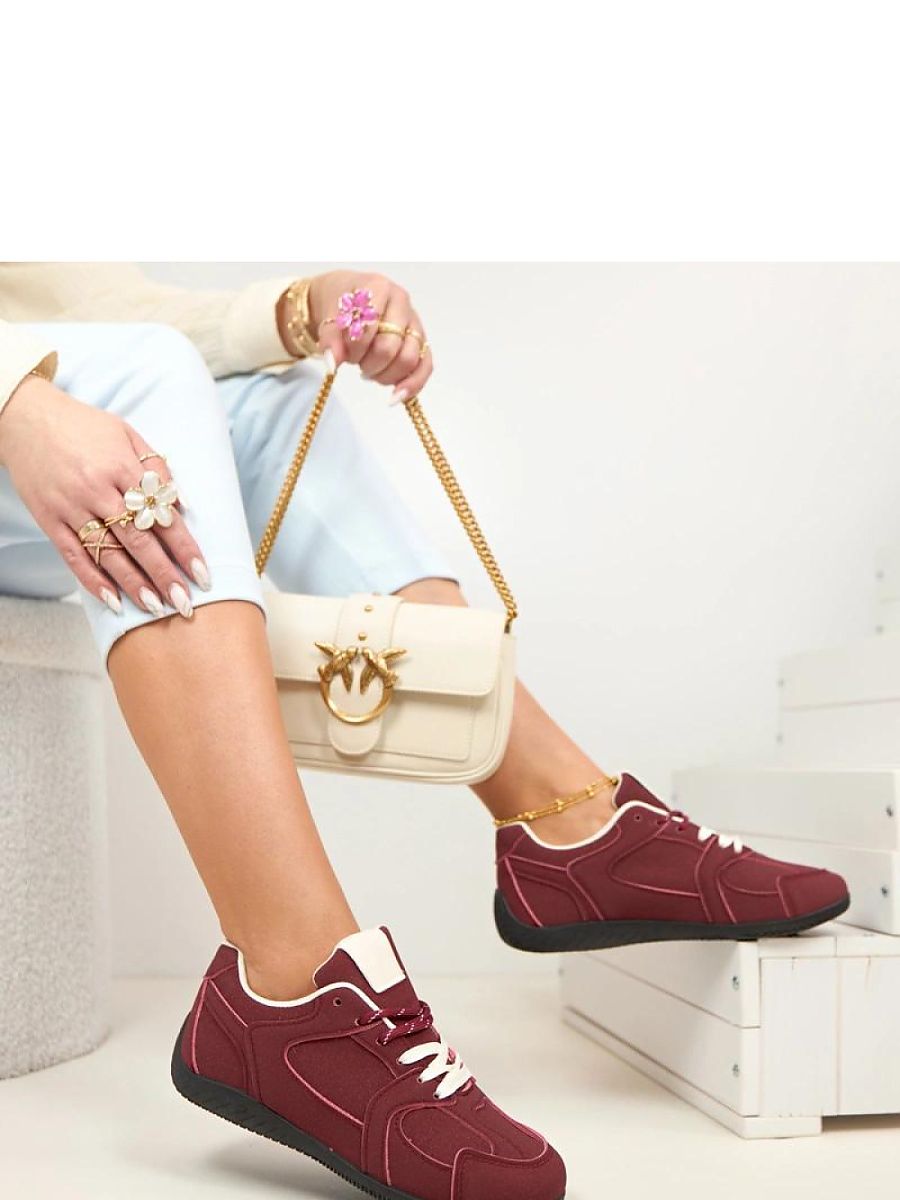 Baskets rouges confortables pour femme, design moderne épuré — vue 2