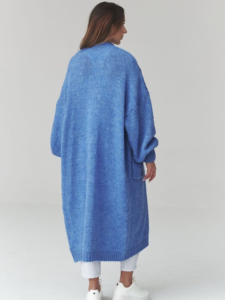 Cardigan Élise bleu oversize maille douce femme — vue 2