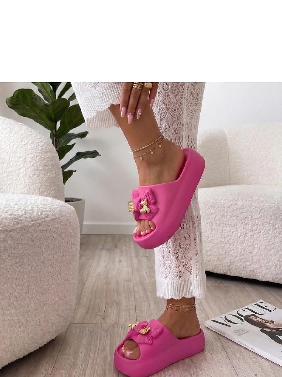 Sandales plateforme rosé avec nœud décoratif, semelle souple — vue 3