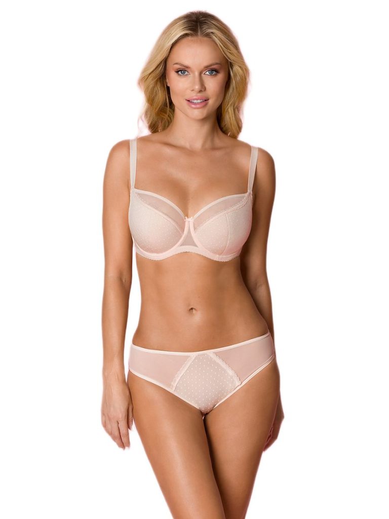 Culotte Vena rosé poudré avec détails dentelle délicate
